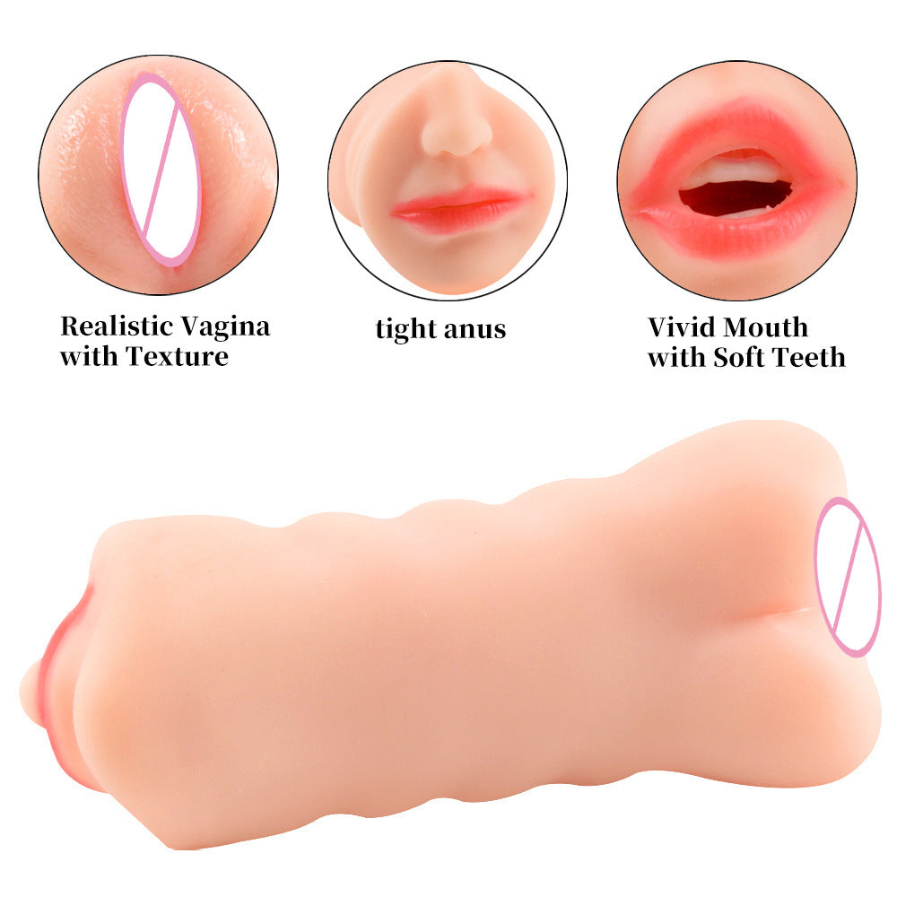 Double-headed realistic male masturbator for oral sex best male sex toys