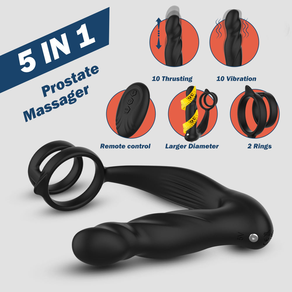 Wireless remote control prostate massager men's telescopic vibration remote control APP masturbator