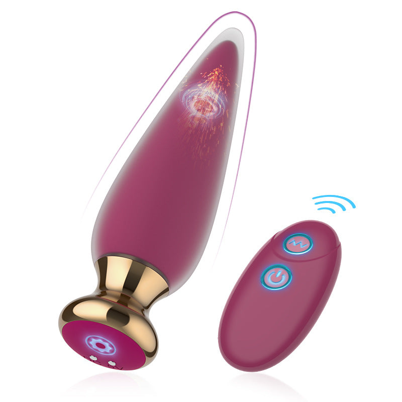 APP controlled magnetic charging luminous anal plug vibrating masturbator