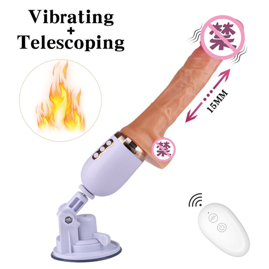 Fully automatic telescopic gun machine wireless remote control electric heating dildo