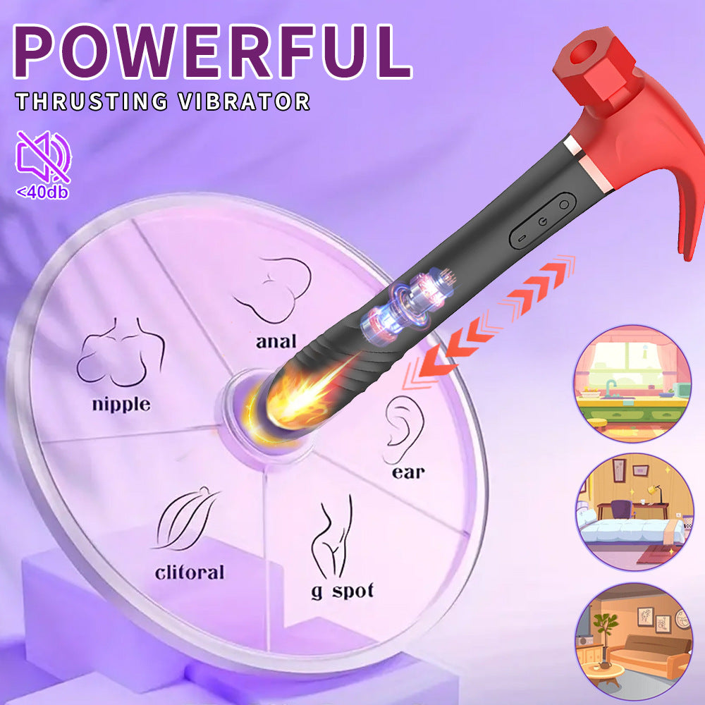 Women's two-color privacy concealable hammer shape powerful vibrator