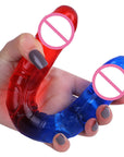 Super large and thick simulation double-headed two-color crystal dildo anal plug