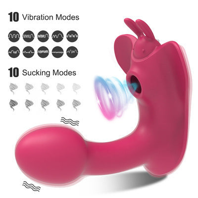 Wearable multi-frequency clitoral sucking vibrator female butterfly vibrator flirting massage stick