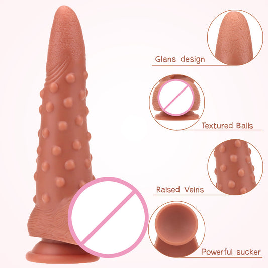 Extra large shaped liquid silicone realistic suction cup dildo