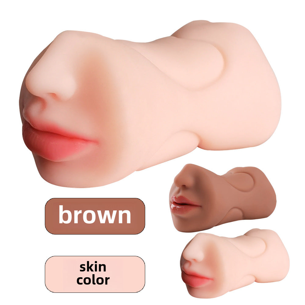 Men's double-headed three-hole molded oral sex masturbator adult sex products