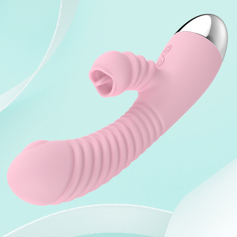 Rechargeable retractable g-spot silicone vibrator female masturbator