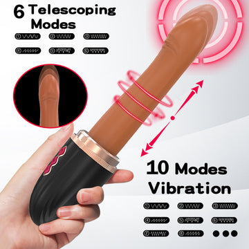 Female fully automatic insertion machine hands-free suction cup electric telescopic vibration dildo