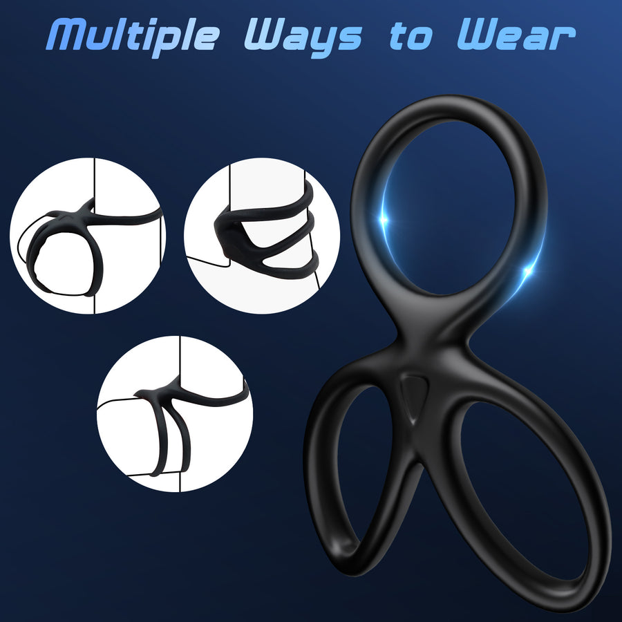 Lucky Love Triangle Lock Penis Ring Men's Triple Bondage Ring Couple Adult Sex Toys