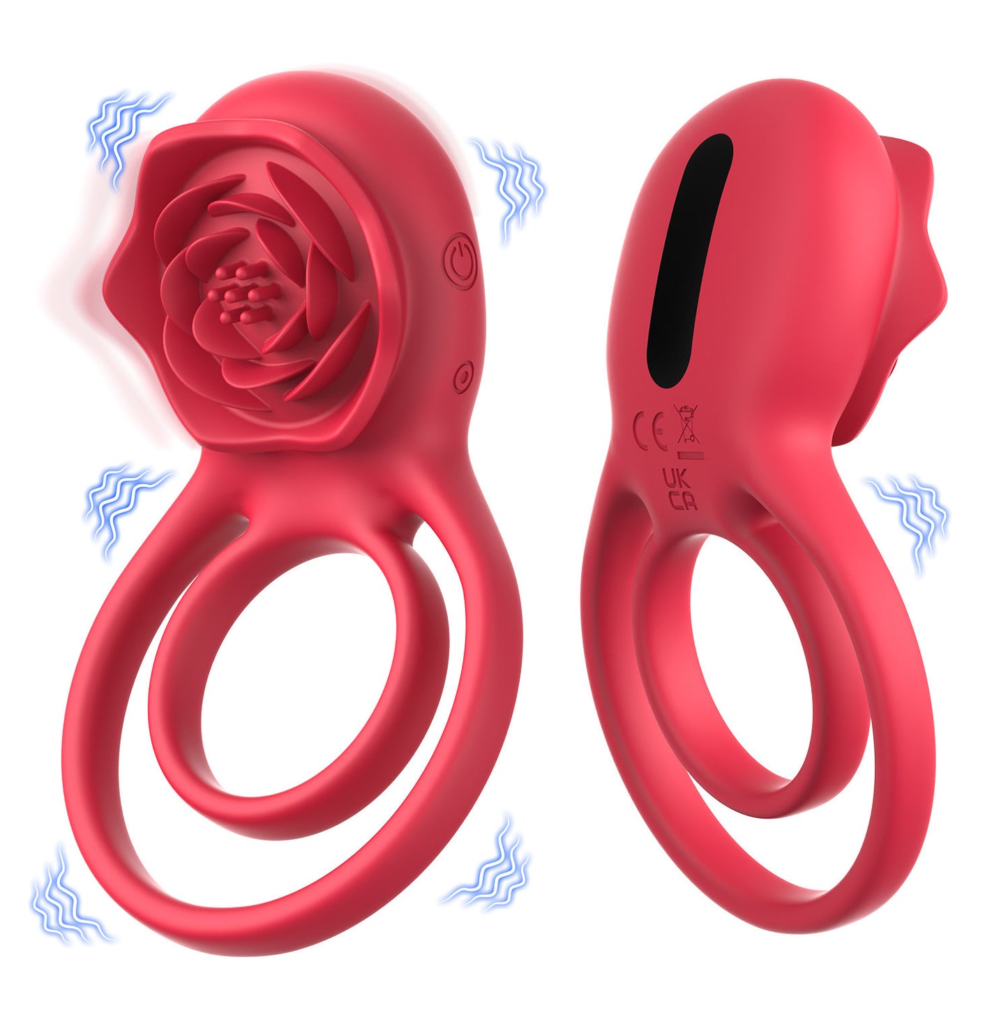 Mengma Hot Rose Vibrator Men's Vibrating Penis Ring Flirting Couple Vibrator