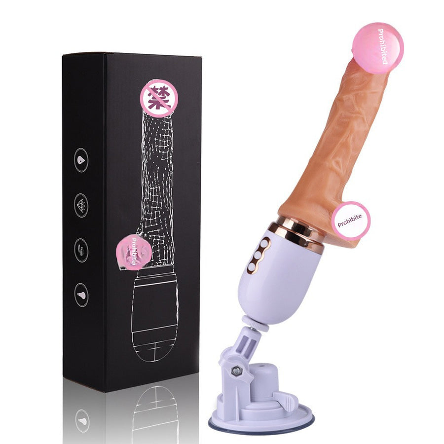 Fully automatic telescopic gun machine wireless remote control electric heating dildo