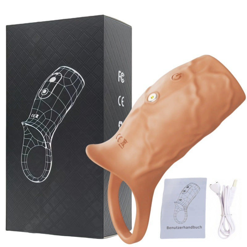 Men's penis exerciser couple flirting vibrator function vibrating penis sleeve