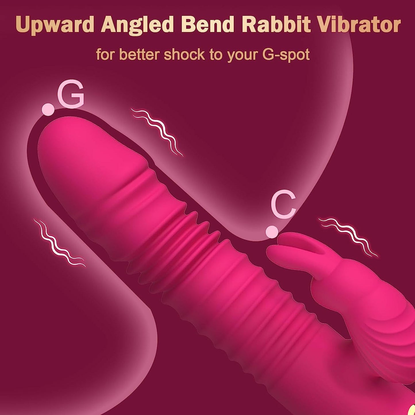 Female rabbit vibrator intelligent heating and retractable 10-frequency strong vibration to stimulate G-spot