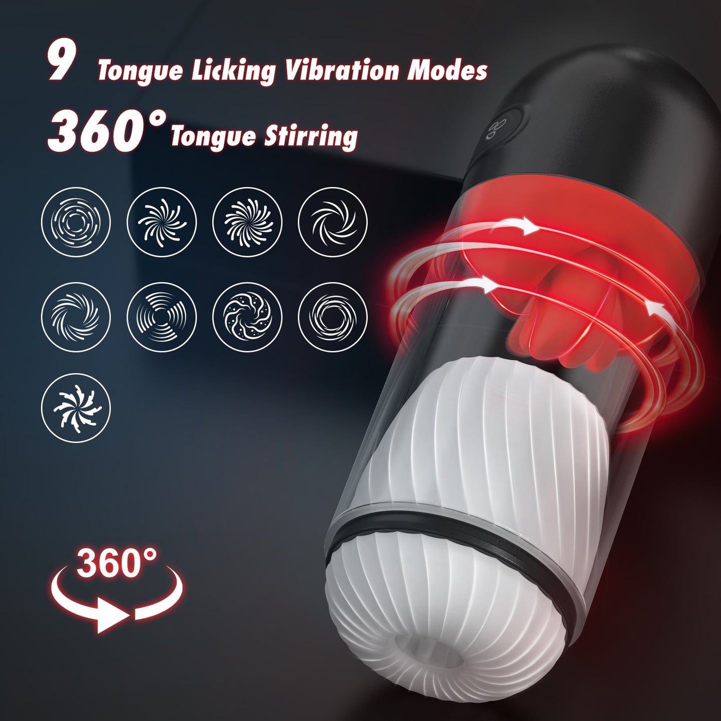 Zero point electric multi-frequency tongue licking rotating vibration male masturbator