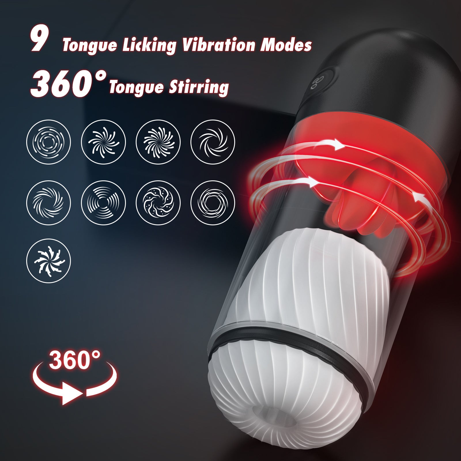 Zero point electric multi-frequency tongue licking rotating vibration male masturbator
