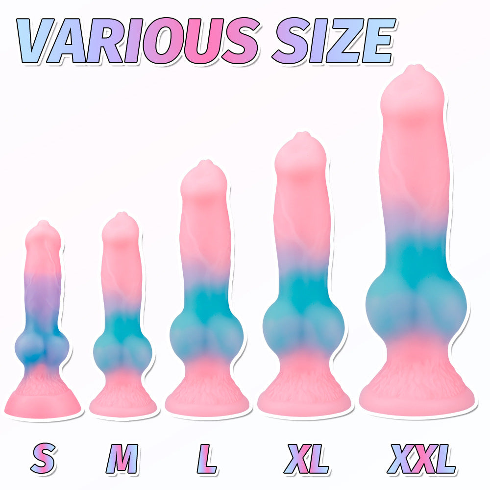 Luminous five-piece set mixed color large size simulation dildo alien artificial animal fantasy dildo