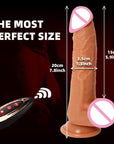 Automatic retractable heated silicone realistic dildo female electric masturbator