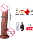 Realistic electric thrusting dildo with heating for adult female sex toys simulation masturbator