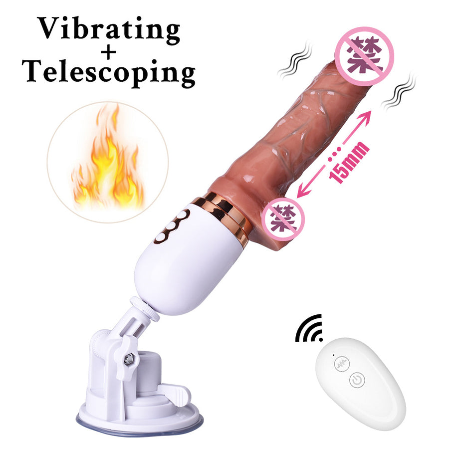 Fully automatic telescopic gun machine wireless remote control electric heating dildo