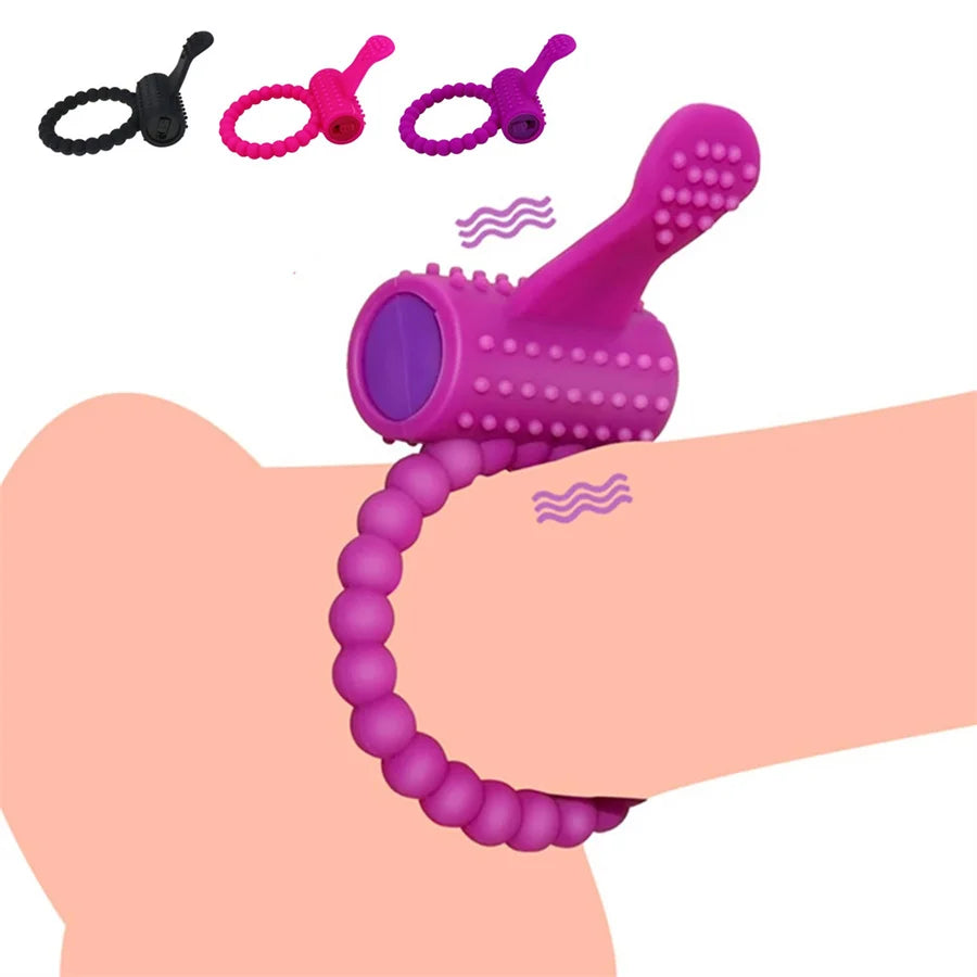 Tongue Penis Ring Vibrators Delay Ejaculation Cock Ring Intense Clit Stimulation Vibrators