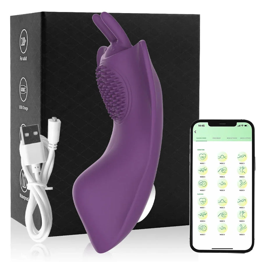 Wireless Clitoris Vibrator For Women App Remote Control Butterfly Vibrating Masturbator