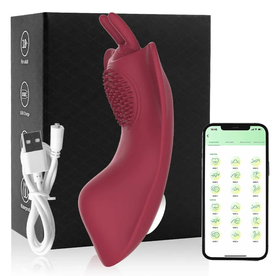 Wireless Clitoris Vibrator For Women App Remote Control Butterfly Vibrating Masturbator