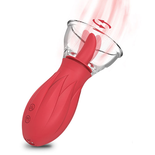 Female tongue licking suction cup masturbator G spot vibrator female sex toys