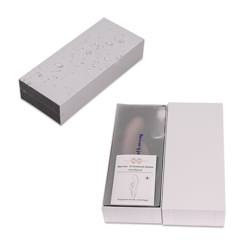 Female rechargeable multi-frequency dual electric shock rabbit vibrator