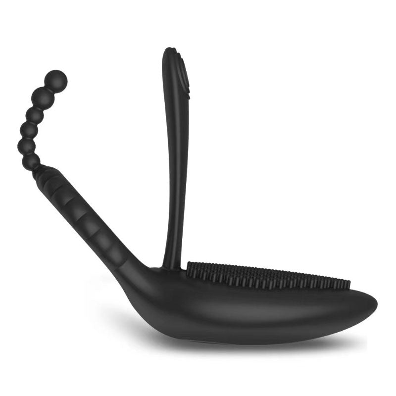 Double Vibration Peach Shape Vibrating Ring Silicone Waterproof Masturbator Couple Sex Toy