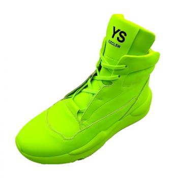 New fashion men's shoes European station walk show shoes thick soles personalized fluorescent green boots trend   