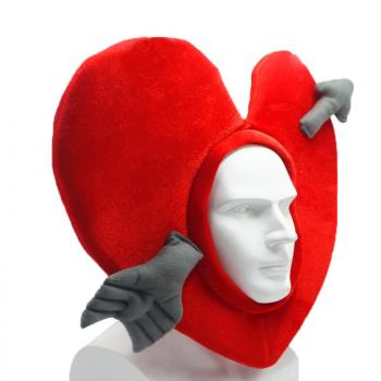 Halloween christmas gift cosplay Costume Red heart mask Cap