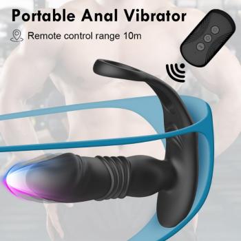 Men's automatic telescopic prostate massager