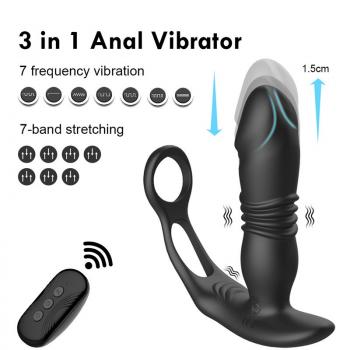 Men's automatic telescopic prostate massager