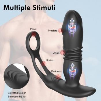 Men's automatic telescopic prostate massager