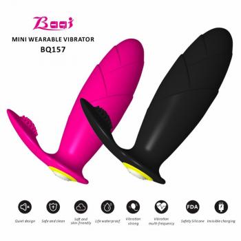 Wireless remote control mini wearable strong shock anal plug