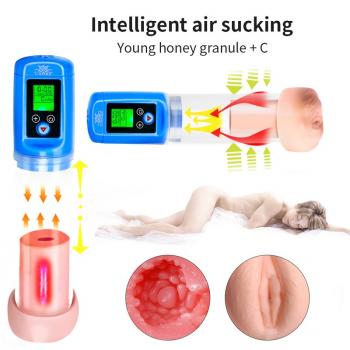 Men's electric liquid crystal inspiratory penis exerciser