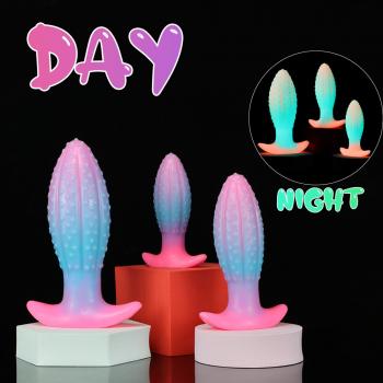 Fluorescent mixed color shaped pineapple anal plug